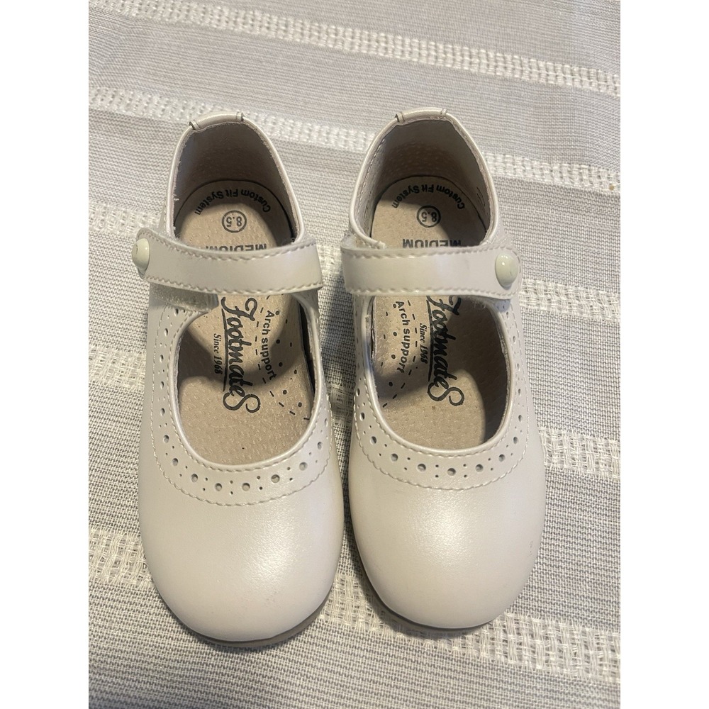 footmates girls shoes Emma Shoe Size 8.5 Pearl White Leather